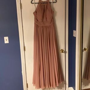 Azazie Cherish dusty rose bridesmaid dress